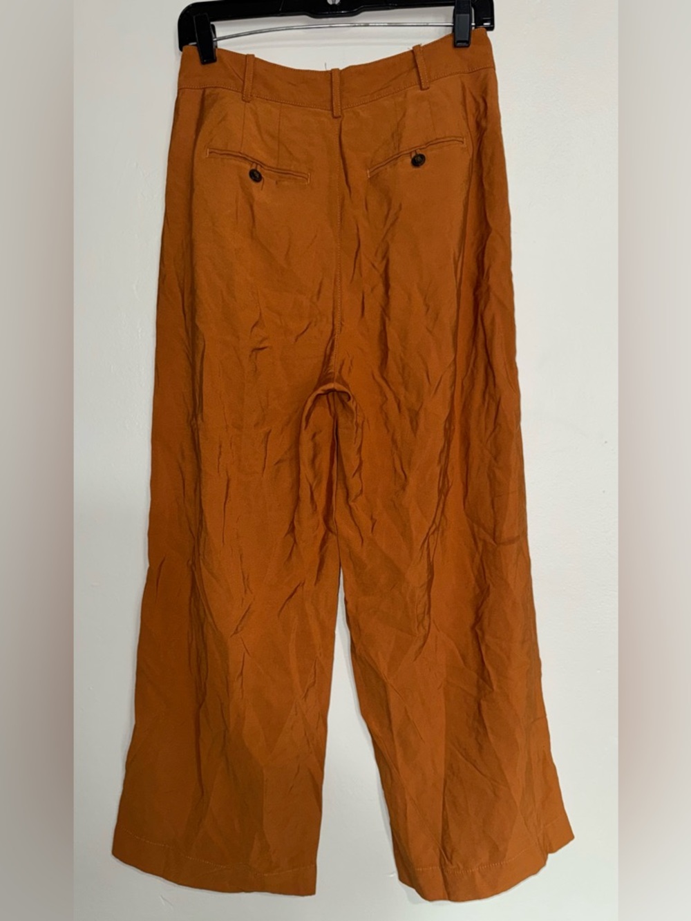 Madewell Rust-Orange Wide-Leg Cropped Trousers - Picture 6 of 10